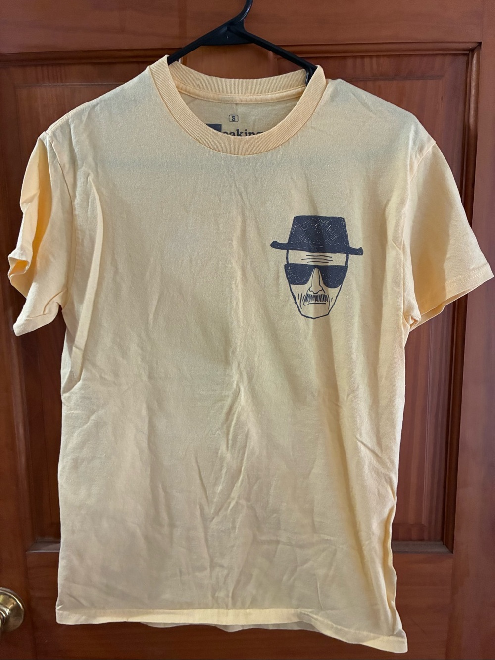 Men's Light Yellow Graphic Crew Tee with Minimal Chest Print